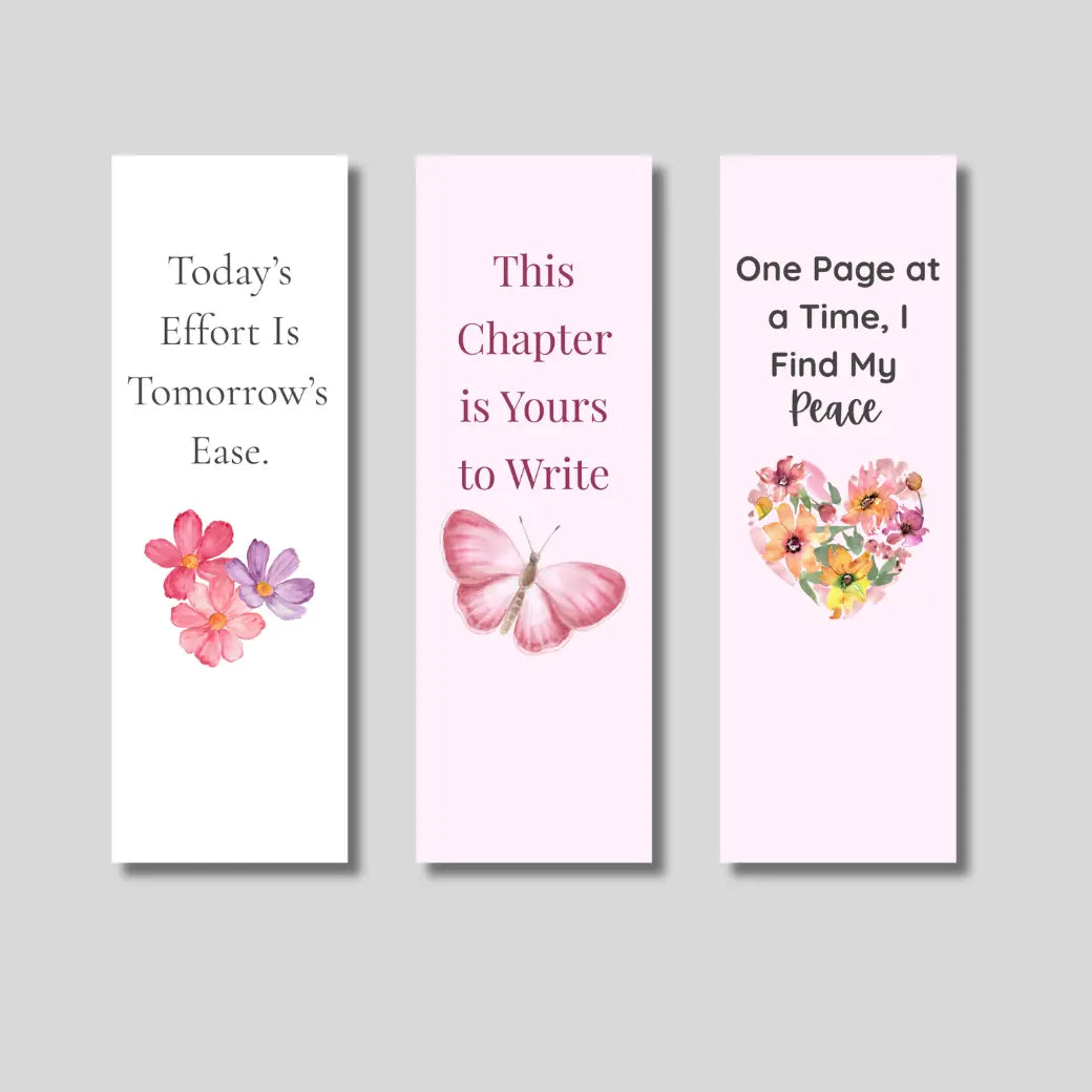 Encouragement & Growth Bookmark Set – 3-Pack Motivational Bookmarks for Journaling, Wellness, and Self-Care Branded Publishing Co.