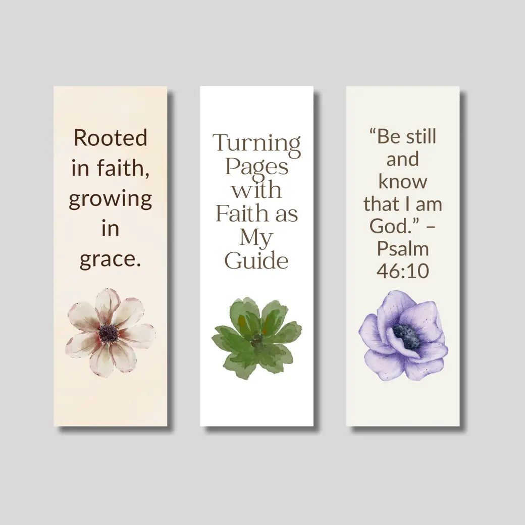 Faith & Grace Bookmark Set – 3-Pack Christian Inspirational Bookmarks for Women, Bible Journaling, and Devotional Gifts Branded Publishing Co.