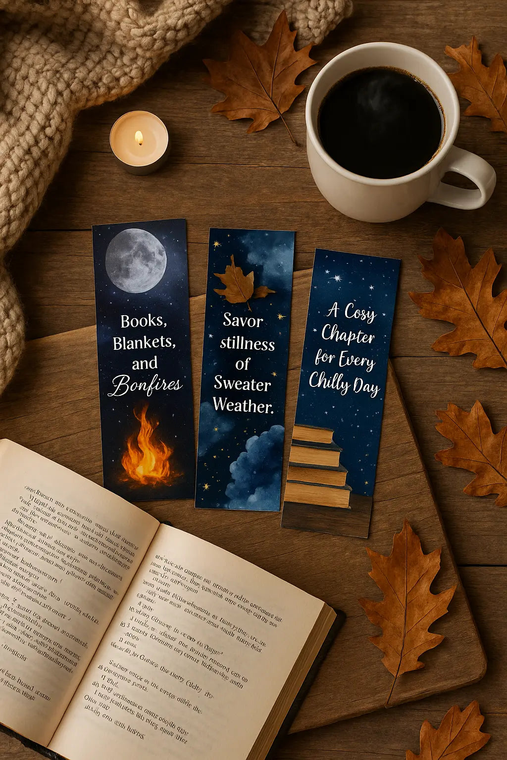 Fall & Cozy Bookmark Bundle – Autumn-Inspired 3-Pack for Readers Branded Publishing Co.
