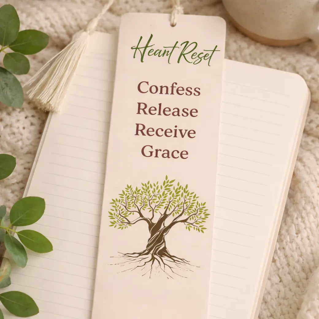 Reset My Heart Bookmark - Scripture Bookmark for Bible Study & Prayer Journaling Branded Publishing Co.
