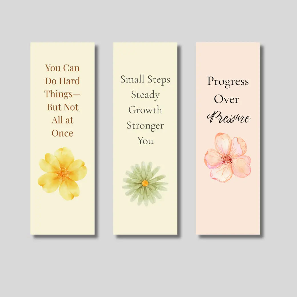Self-Care & Mindfulness Bookmark Set – 3-Pack Mental Wellness Bookmarks for Calm, Focus & Reflection Branded Publishing Co.