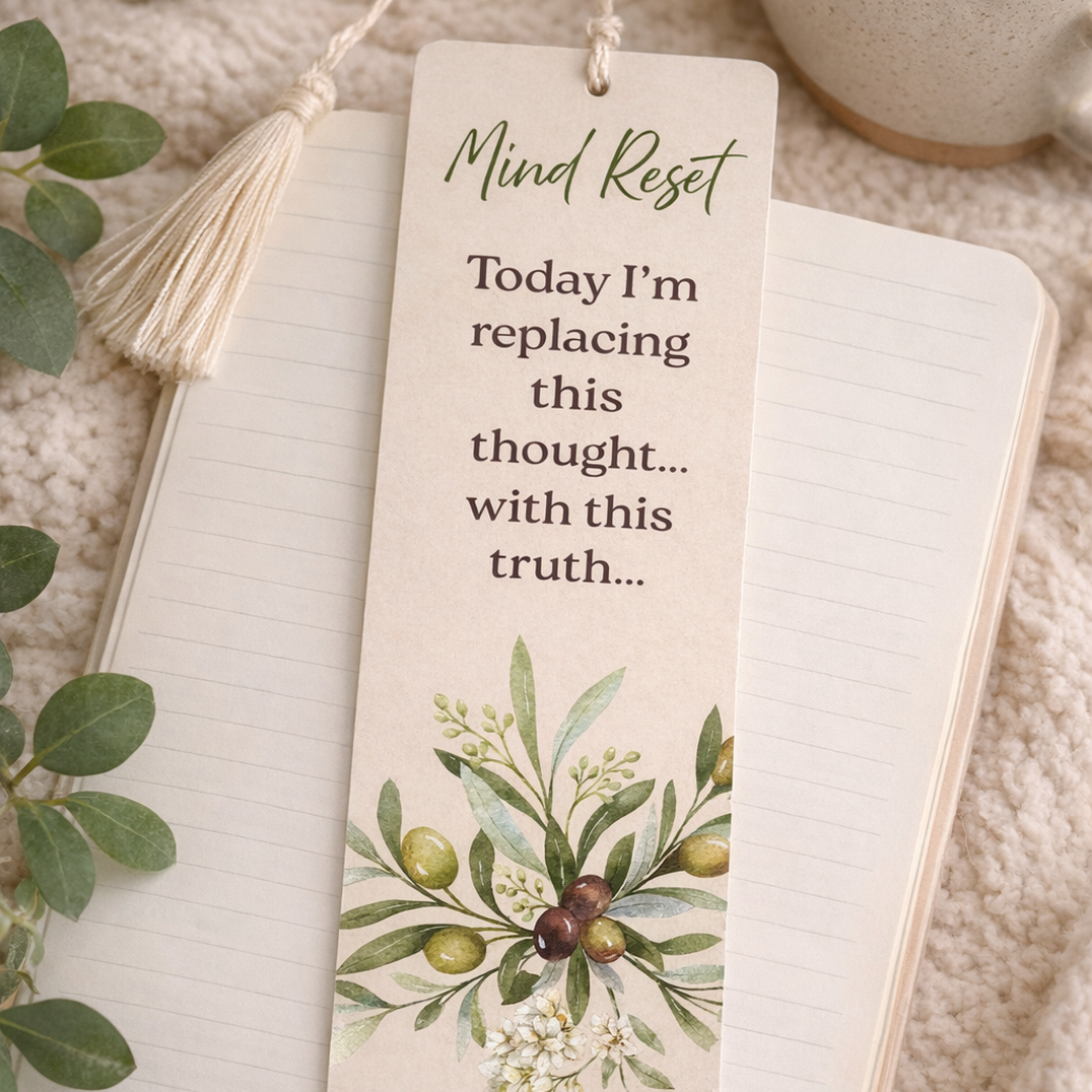 Reset My Mind Bookmark –  Scripture Bookmark for Bible Study & Prayer Journaling