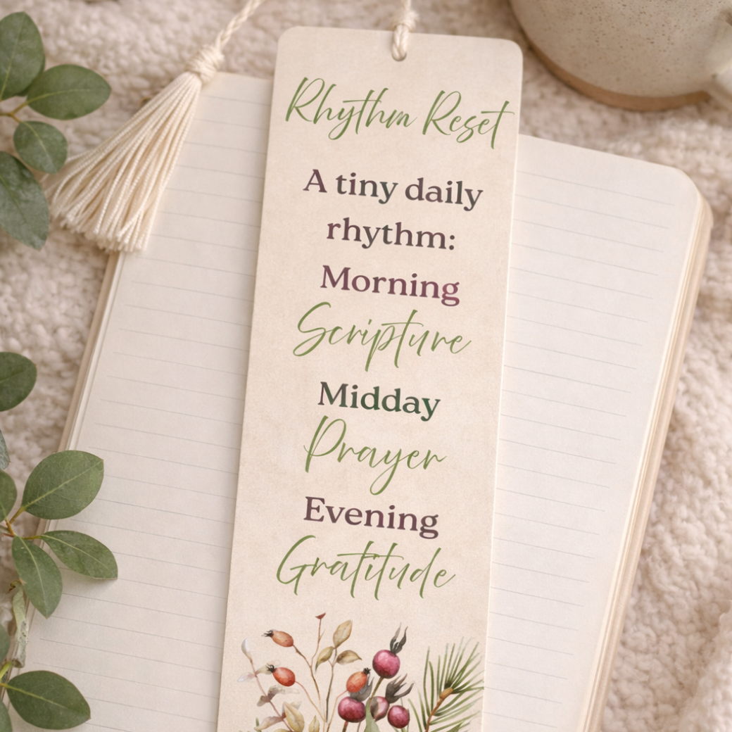 Reset My Rhythm Bookmark - Scripture Bookmark for Bible Study & Prayer Journaling