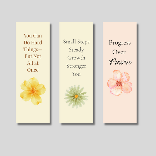 Self-Care & Mindfulness Bookmark Set – 3-Pack Mental Wellness Bookmarks for Calm, Focus & Reflection Branded Publishing Co.